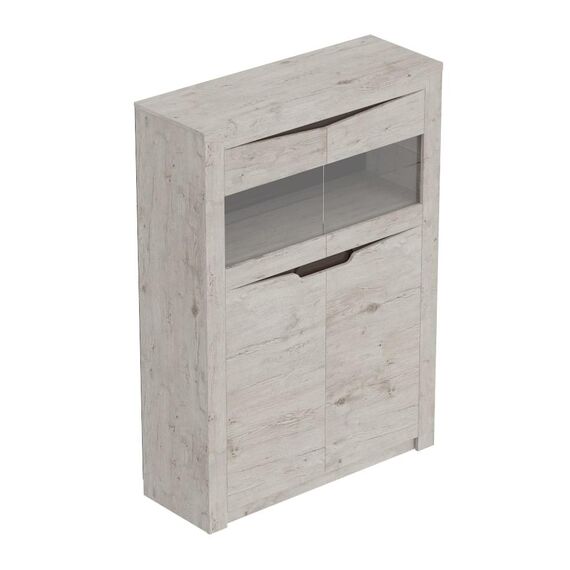 Шкаф с витриной Соренто 2-х дверный 107x38.5x150 (дуб бонифаций/кофе структурный матовый)
