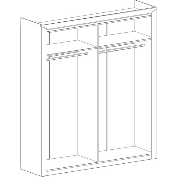 Шкаф Соренто 4-х дверный 196.5x54.5x220 (дуб стирлинг/кофе структурный матовый), изображение 2