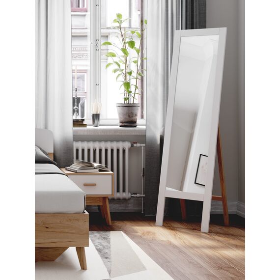 Прикроватная тумба Калгари 41x40x45 (дуб натуральный светлый/белый матовый), изображение 4
