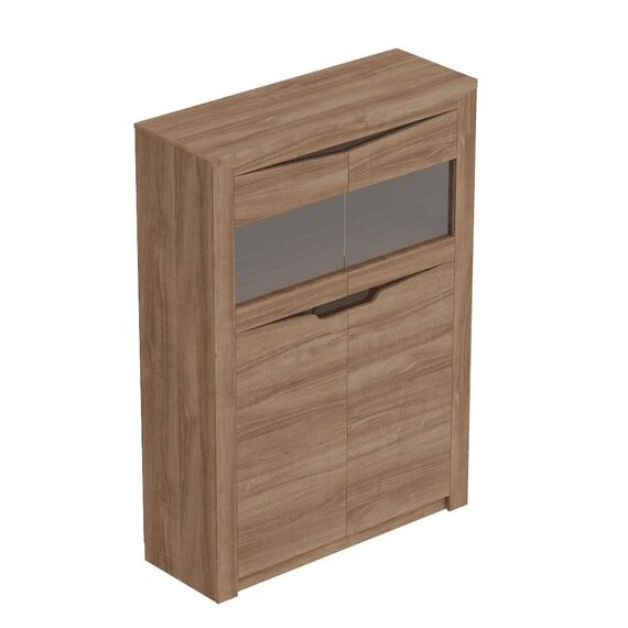 Шкаф с витриной Соренто 2-х дверный 107x38.5x150 (дуб стирлинг/кофе стуктурный матовый)