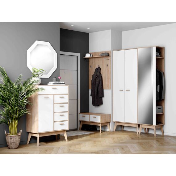 Тумба Калгари 2ящ (дуб натуральный светлый/белый матовый), изображение 3
