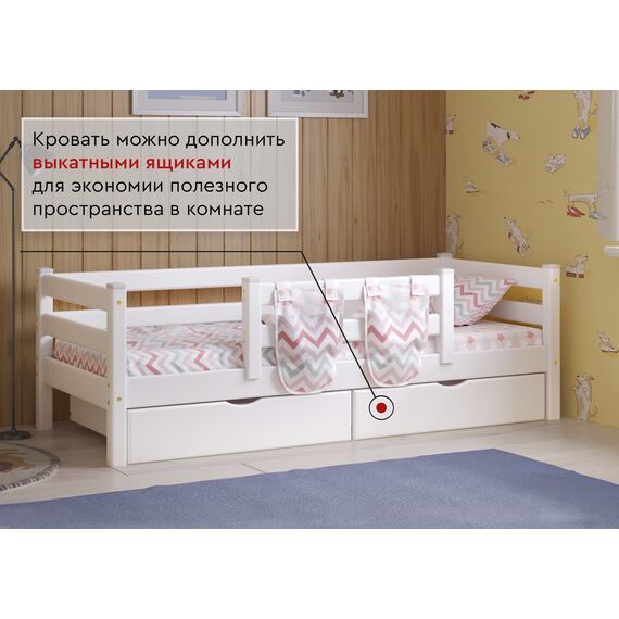 Кровать-тахта Соня вариант 4 (массив сосны белый), изображение 2