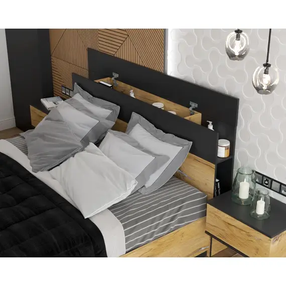 Кровать двойная Quartz QZ-К160 дуб нокс, изображение 2