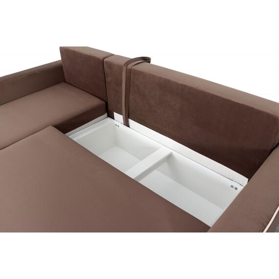 Диван угловой Некст Стандарт (мора темно-коричневый/мора бежевый), изображение 4