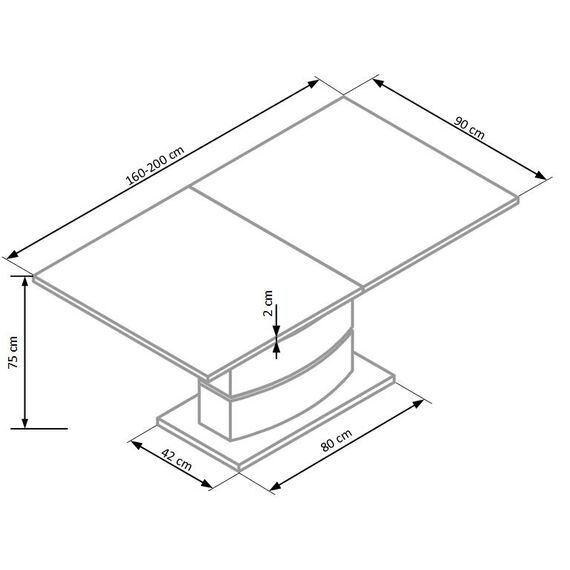 Стол обеденный NOBEL раскладной, белый/белый, 160-200/90/75, изображение 3