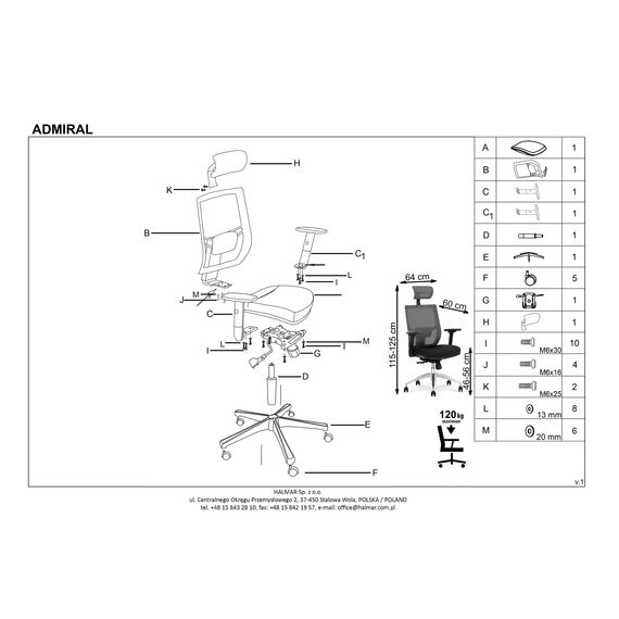 Кресло компьютерное ADMIRAL черный/серый, изображение 3