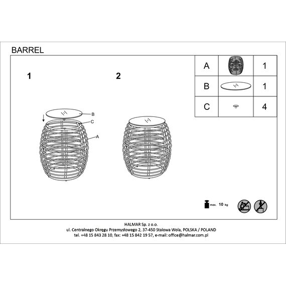 Стол журнальный BARREL натуральный/черный, 48/56, изображение 7