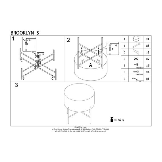 Стол журнальный BROOKLYN-S дуб натуральный/черный, 45/45, изображение 11