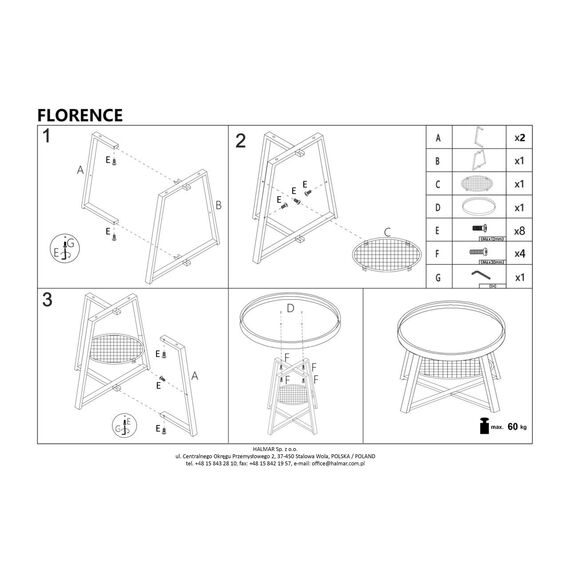 Стол журнальный FLORENCE дуб натуральный/черный, 80/45, изображение 11