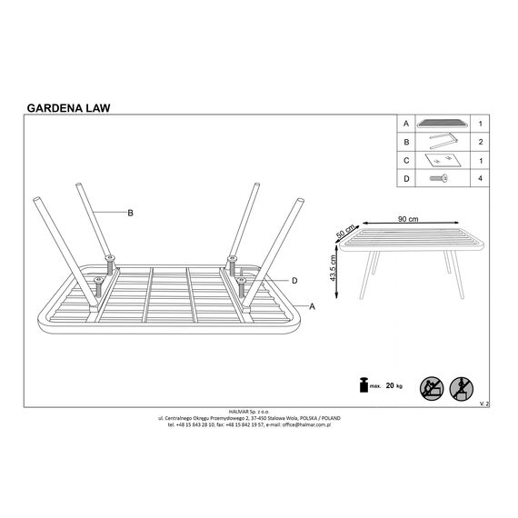 Стол журнальный GARDENA натуральный/черный, 90/50/43, изображение 9