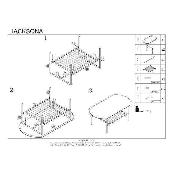 Стол журнальный JACKSONA дуб золотой/черный, 105/55/44, изображение 10