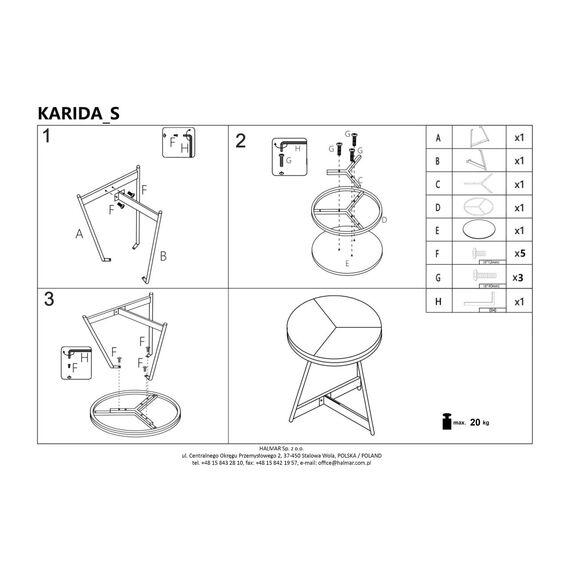 Стол журнальный KARIDA-S дуб натуральный/черный, 45/40, изображение 13