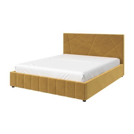 Кровать Нельсон без основания (Абстракция) (горчичный), Подъемный механизм: Есть (платная опция), Размер спального места: 160х200, Ширина: 1750, Высота : 1040, изображение 2