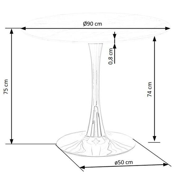 Стол обеденный CASEMIRO белый мрамор/золотой, изображение 2