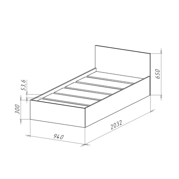 Кровать 0,9х2,0м. Ницца-13 (белый), изображение 2