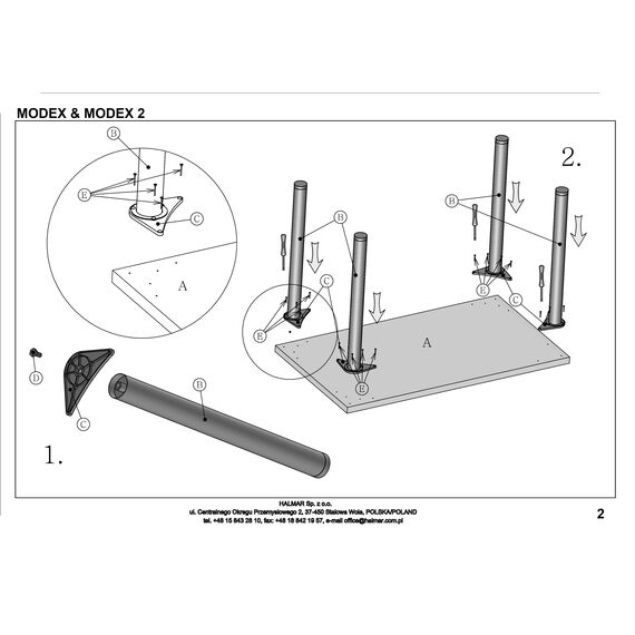 Стол обеденный MODEX 2 (120) белый/черный, 120/68/75, изображение 5