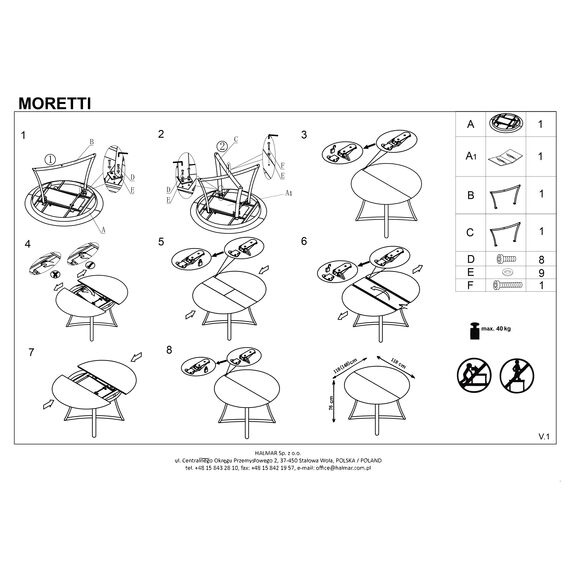 Стол обеденный MORETTI раскладной, дуб натуральный/черный, 118-148/118/76, изображение 19