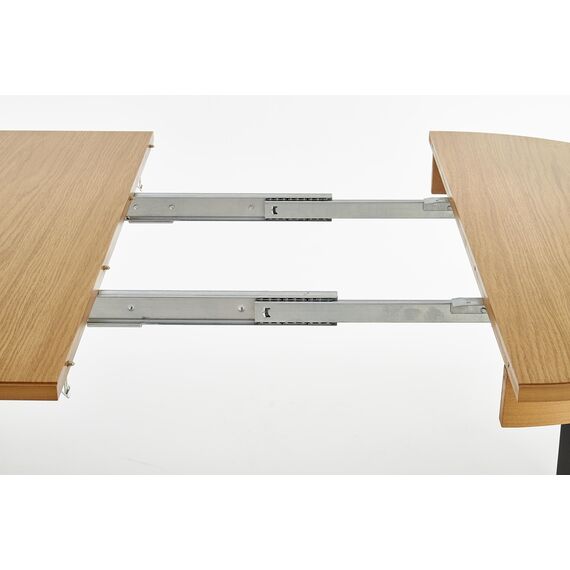 Стол обеденный SORBUS раскладной, дуб медовый/графит, 100-200/100/77, изображение 14
