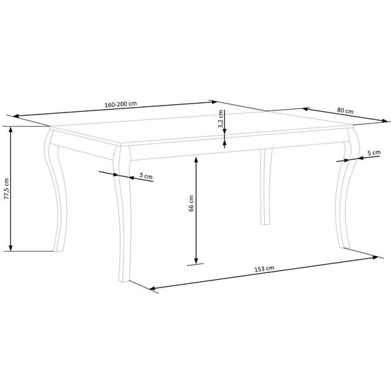 Стол обеденный WINDSOR раскладной, дуб темный/черный, 160-240/90/76, изображение 18