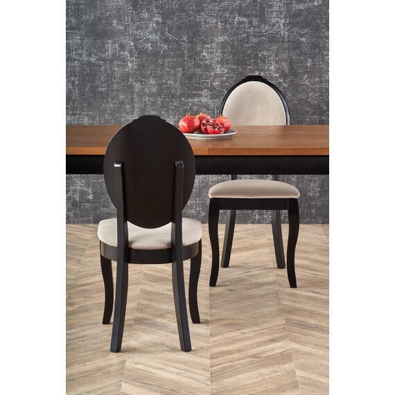 Стол обеденный WINDSOR раскладной, дуб темный/черный, 160-240/90/76, изображение 12