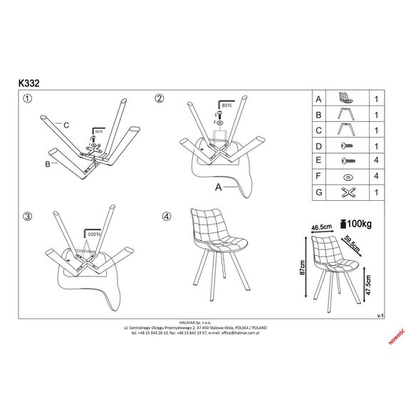 Стул K332 розовый/черный, изображение 9