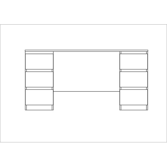 2.03.06.040.3 КАСТОР стол письменный 6 ящиков 151х65 сонома, изображение 5