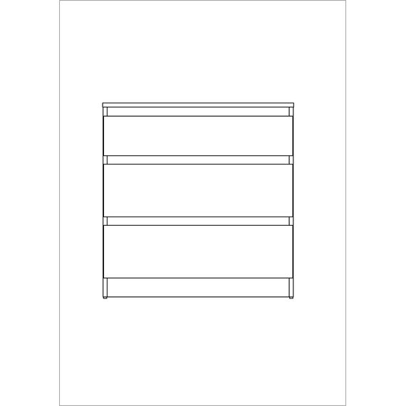 2.03.02.060.1 КАСТОР комод 3 ящика белый, изображение 5