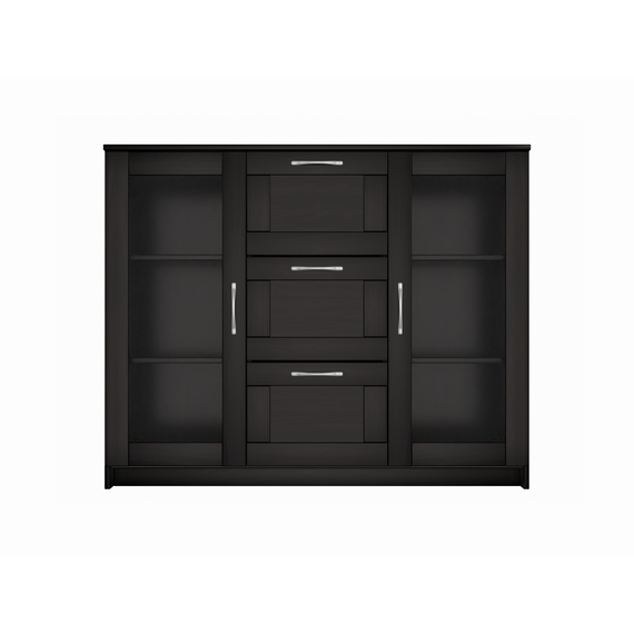 2.02.03.380.5 СИРИУС тумба 2 двери со стеклом и 3 ящика 117х95 Дуб Венге, изображение 3