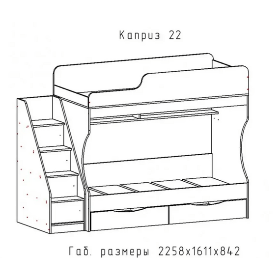 Каприз-22 Кровать двухъярусная, изображение 2