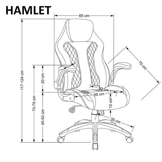 Кресло компьютерное HAMLET черный/серый, изображение 12