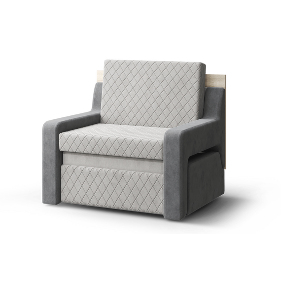 Диван 3 в 1 Смарт 1 РОМБ (Candy grey/Candy silver/дуб серый)
