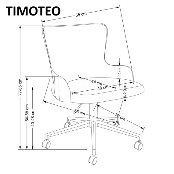Кресло компьютерное TIMOTEO серый, изображение 10