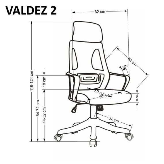 Кресло компьютерное VALDEZ 2 серый/черный, изображение 11