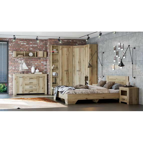 Кровать Квадро-12 1,6х2,0 м. с ПМ (дуб делано), изображение 3