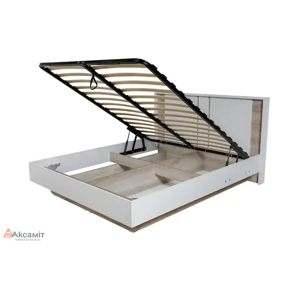 Кровать 1600 Scandica Vendela 1 (белый гладкий шелк/ дуб сакраменто), изображение 3