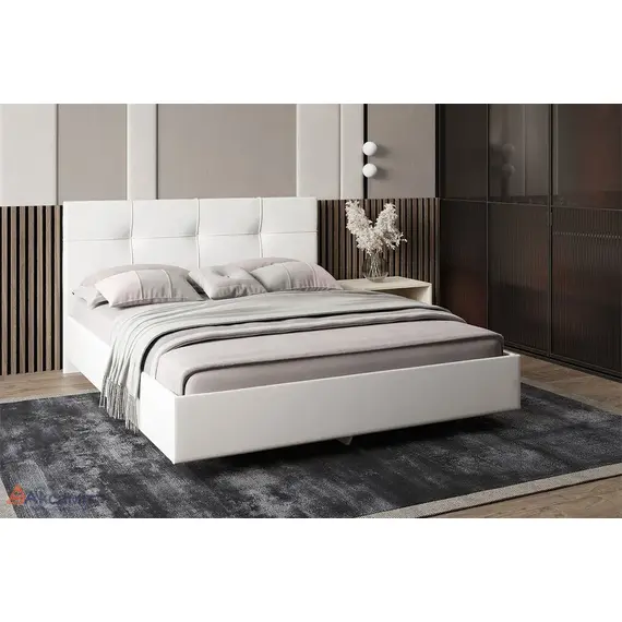 Каприз кровать на латах 1400 Кожзам 4 (chili White), изображение 3