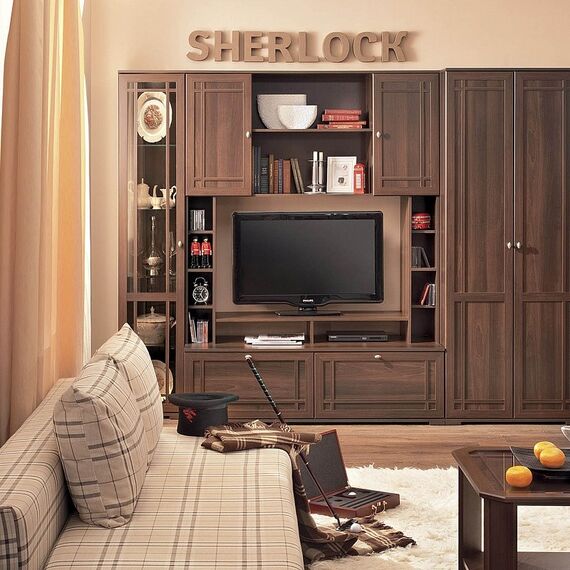 Sherlock 1 (гостиная) Шкаф МЦН (орех шоколадный), изображение 3
