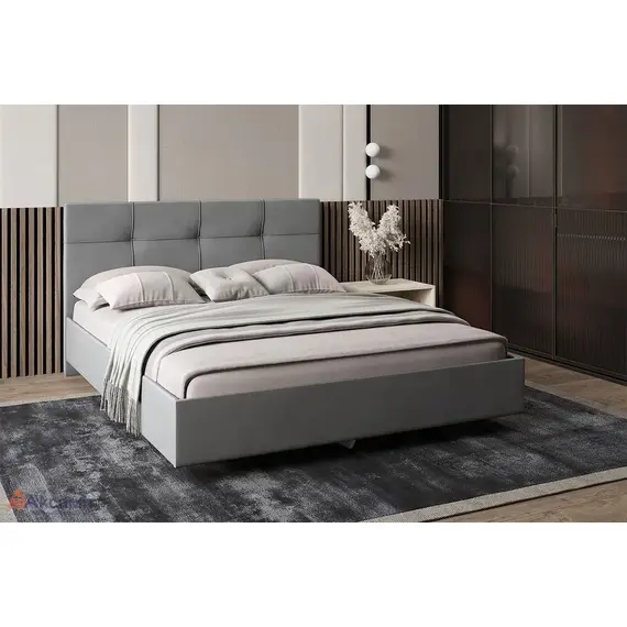 Каприз кровать на латах 1800 Микровелюр 6 (newtone Light GREY (светло-серый)), изображение 3