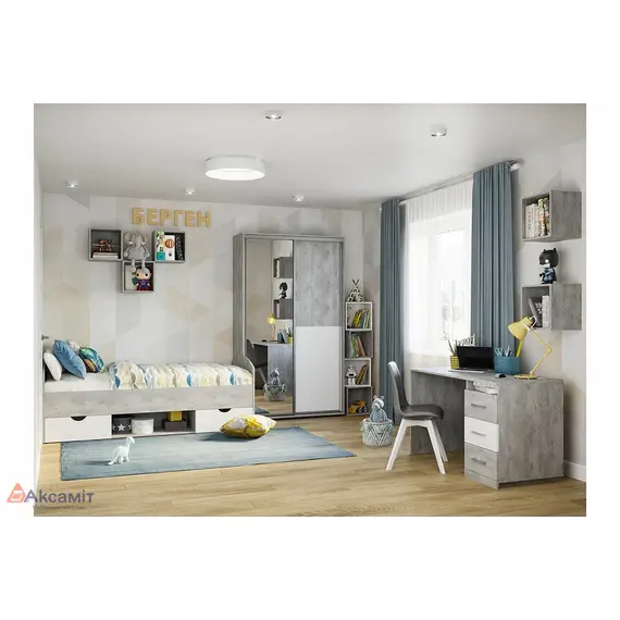Берген 303 Шкаф-купе (atelier светлый - белый), изображение 4