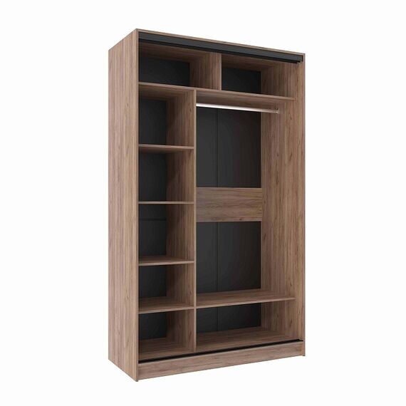Шкаф-купе 1350 Домашний зеркало/лдсп (дуб табачный craft), изображение 2