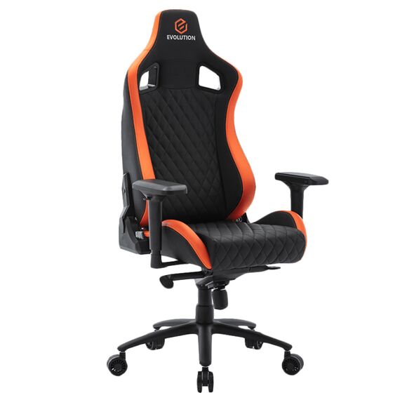 Игровое компьютерное кресло Evolution Omega, черный, оранжевый
