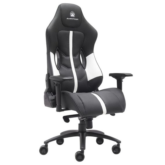 Игровое компьютерное кресло EVERPROF Jaguar, экокожа, металл, черный, белый