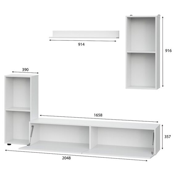 Стенка МГС 10 (белый текстурный), изображение 5