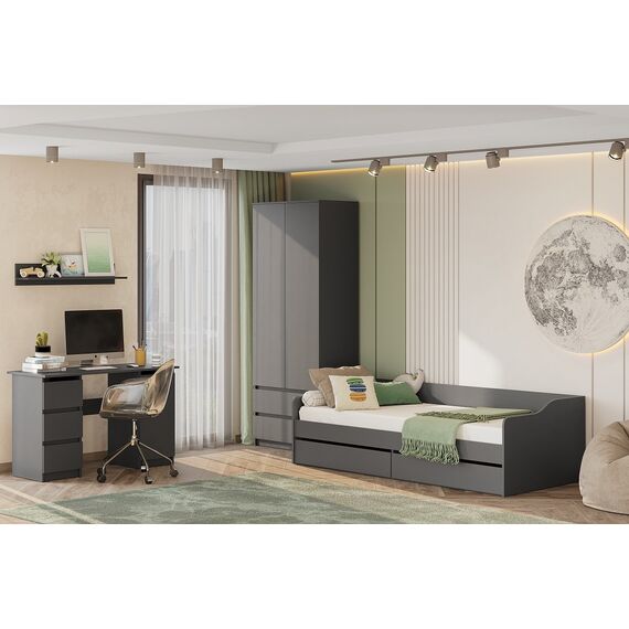 Кровать Денвер КР 2 90x200 (графит серый), изображение 4