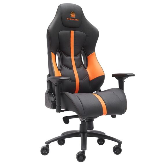 Игровое компьютерное кресло EVERPROF Jaguar, экокожа, ткань, металл, черный, оранжевый