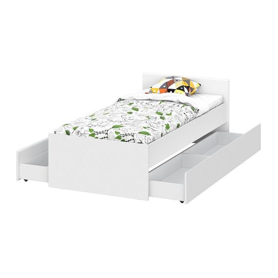 Кровать Токио 90x200 без основания (белый текстурный), изображение 3