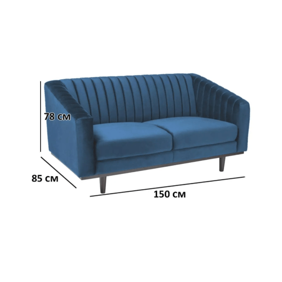 Диван SIGNAL ASPREY 2 Velvet Bluvel 86 темно-синий/венге, изображение 3
