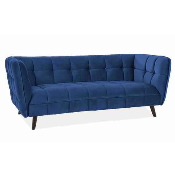 Диван SIGNAL CASTELLO 3 Velvet Bluvel 86 темно-синий/венге