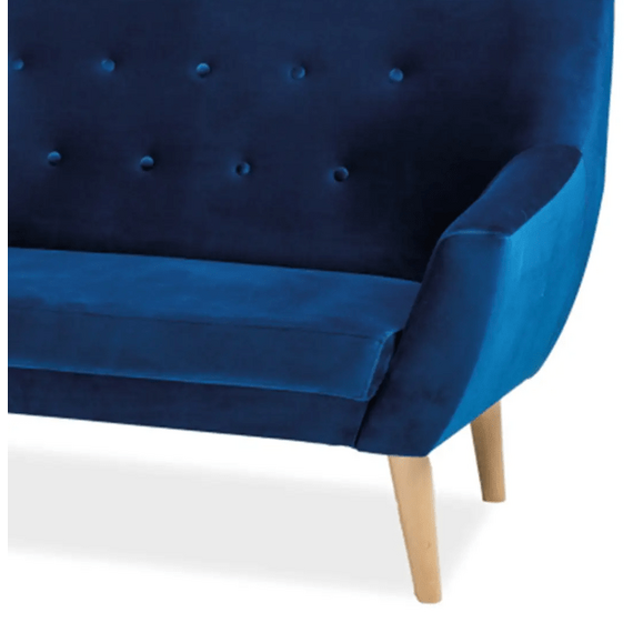 Диван SIGNAL NORDIC 3 Velvet Bluvel 86 темно-синий/бук, изображение 2