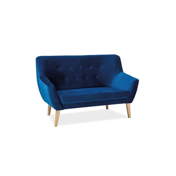 Диван SIGNAL NORDIC 2 Velvet Bluvel 86 темно-синий/бук